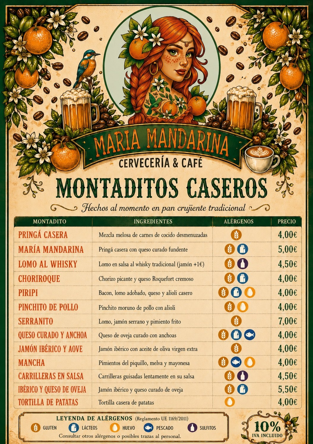 Carta Montaditos caseros